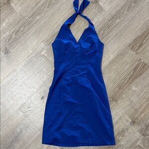 Chic Backless Blue Dress